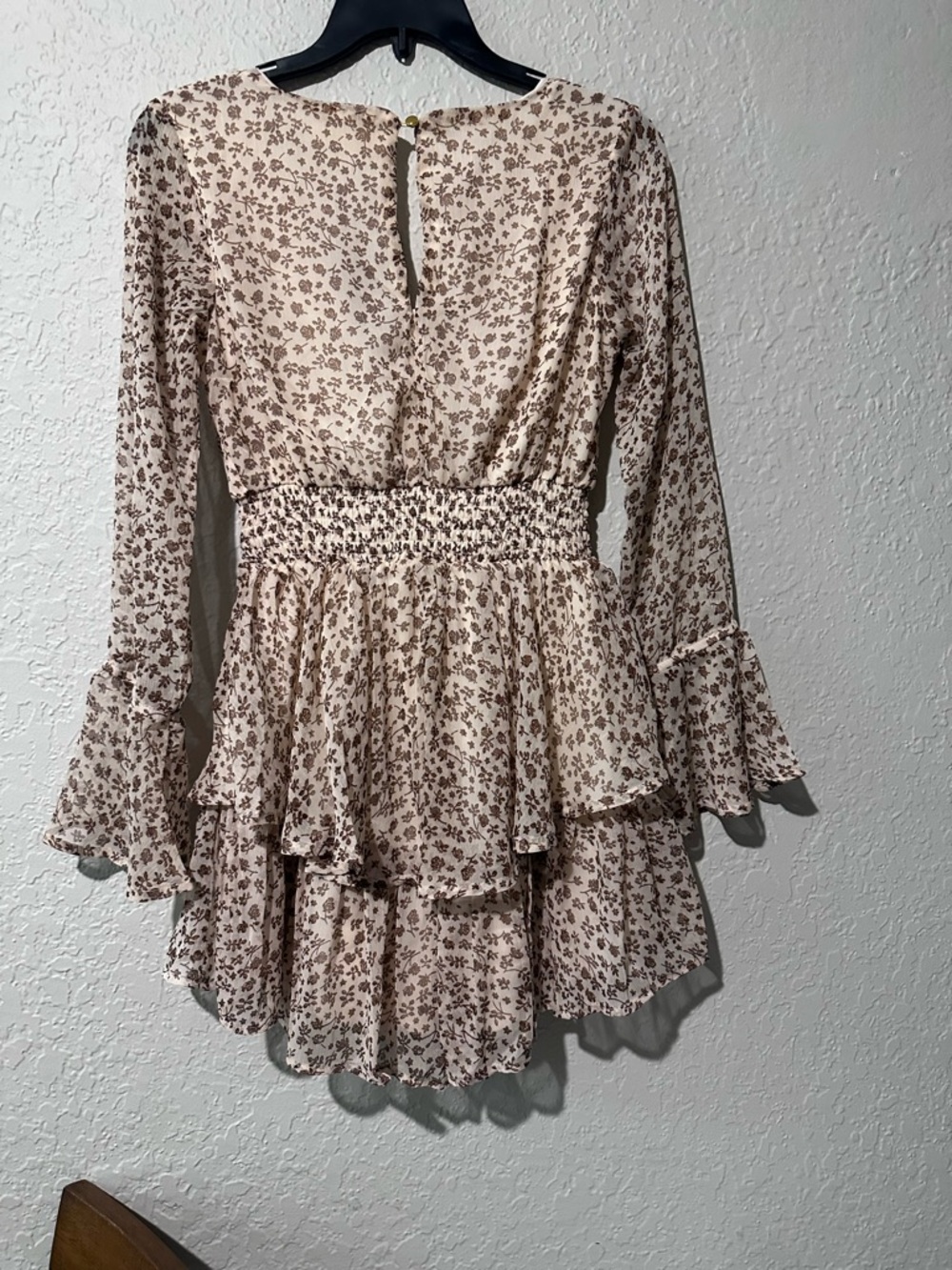 Blush Floral Tiered  skorts  in Cream and Brown
